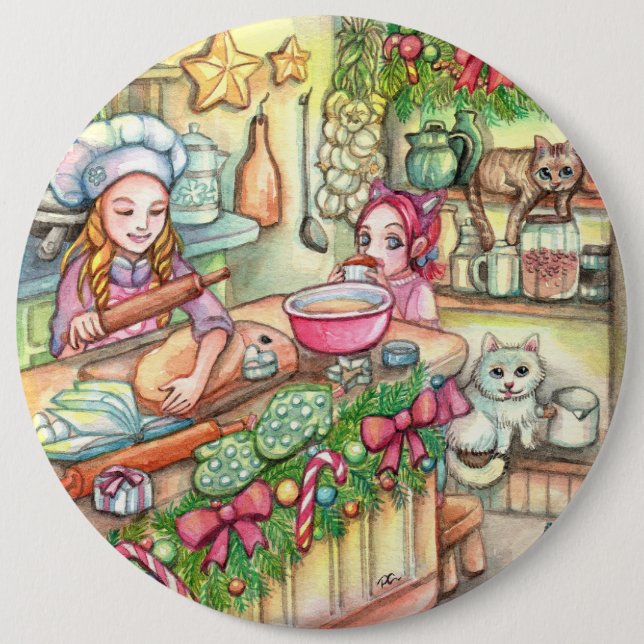 Bóton Redondo 15.24cm Mini Chef na Cozinha (Frente)