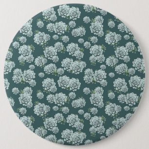 Bóton Redondo 15.24cm Mint Rosette Suculenta Repetir Impressão no Pine