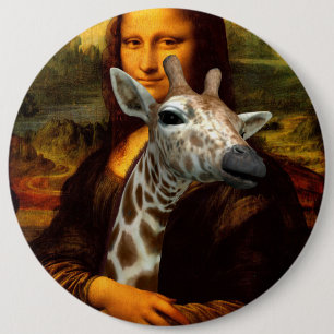 Bóton Redondo 15.24cm Mona Lisa ama Girafas
