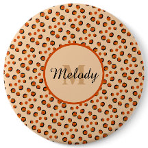 Monograma de Impressão de Pastel e Chita Dourada