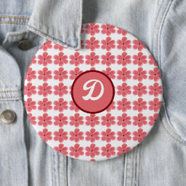 Bóton Redondo 15.24cm monograma trendage retro fofo vintage floral inici