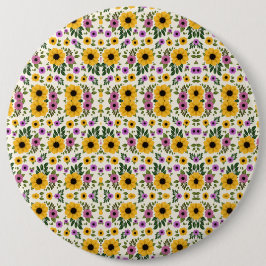 Bóton Redondo 15.24cm Mousepad floral redondo com um padrão vibrante
