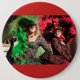 Bóton Redondo 15.24cm Mulheres mascaradas durante o Carnaval de Veneza