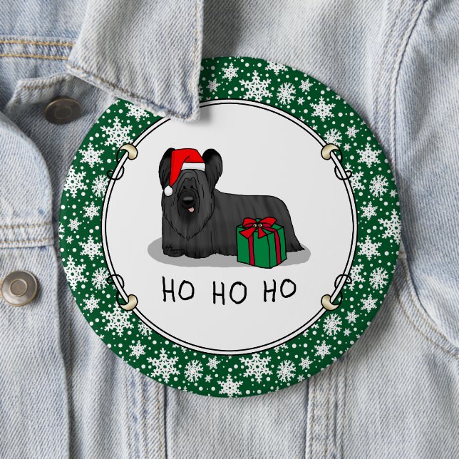 Bóton Redondo 15.24cm Natal Santa Claus Hat Skye Terrier (preto) (In Situ)