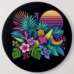 Bóton Redondo 15.24cm Neon tropical/Havaiano Colorido