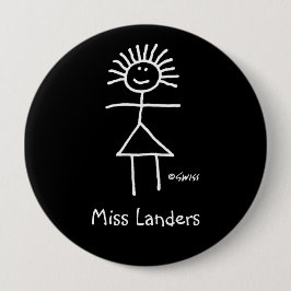 Bóton Redondo 15.24cm Nome de etiqueta de professor substituto feminino 