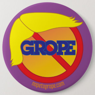 Bóton Redondo 15.24cm NOPE PARA GROPE o Pin redondo da ameaça alaranjad