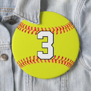 Bóton Redondo 15.24cm Número de Jersey do jogador de softball personali