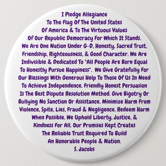 Bóton Redondo 15.24cm O Botão Tem Todos Os Valores Necessários (Frente)