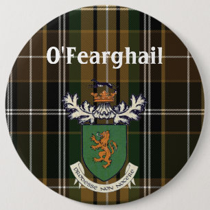 Bóton Redondo 15.24cm O clã de Farrell da brasão & do tartan de Irelan