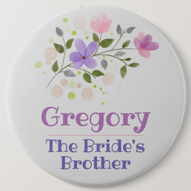 Bóton Redondo 15.24cm O Crachá do botão do irmão da noiva (Frente)