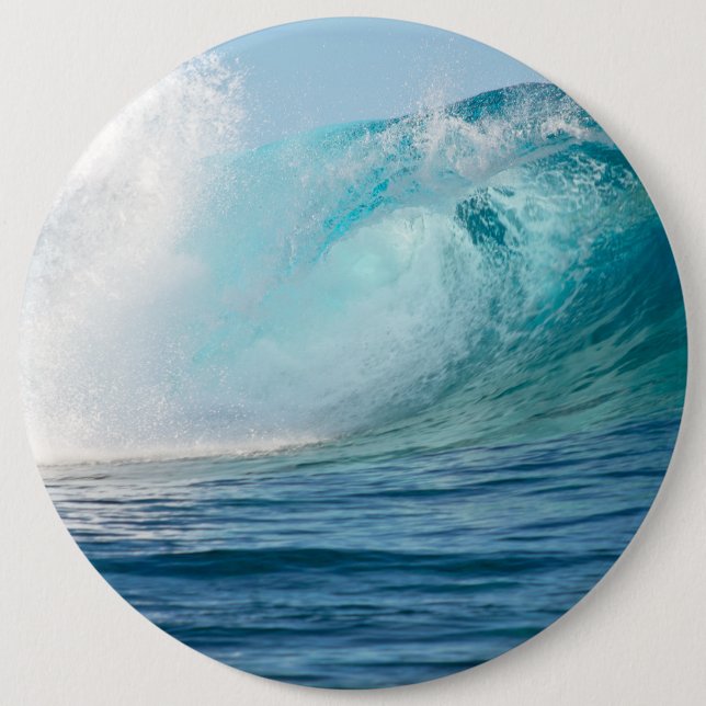Bóton Redondo 15.24cm Onda grande do Oceano Pacífico que quebra o botão (Frente)