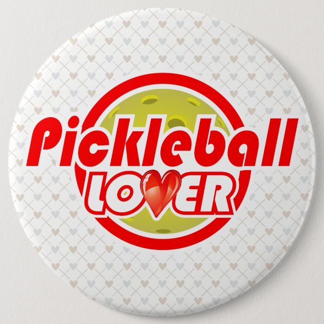 Bóton Redondo 15.24cm Opções de Imagem do Pickleball Lover 2-2B (Frente)