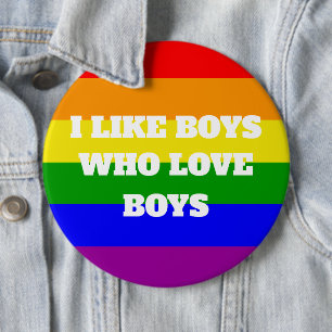 Bóton Redondo 15.24cm Orgulho gay I gosta de meninos que amam meninos