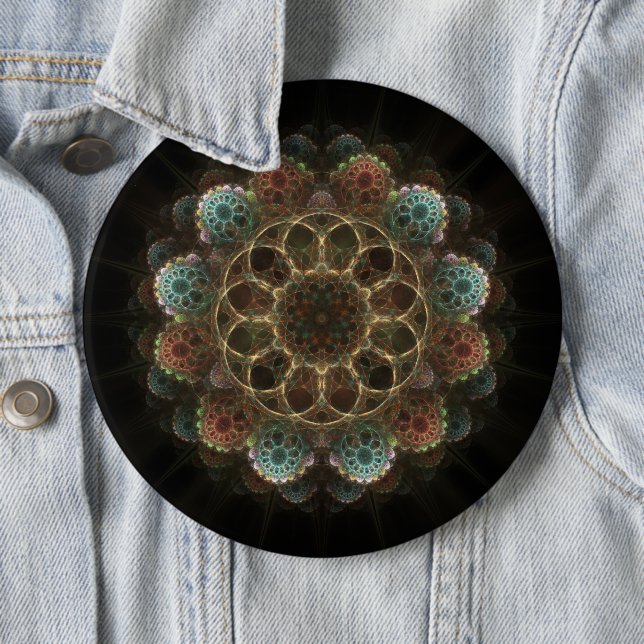 Bóton Redondo 15.24cm Ornamento de fada fractal esotérica sagrada (In Situ)