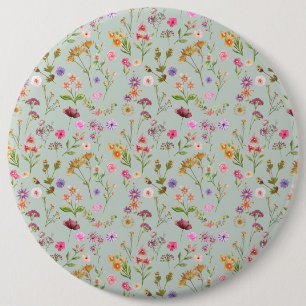 Bóton Redondo 15.24cm padrão de cor de água floral - rosa, roxo, verde