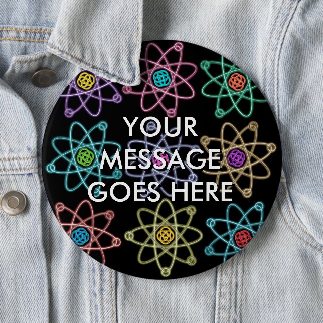 Bóton Redondo 15.24cm Padrão de Estrutura Atômica Personalizada (In Situ)
