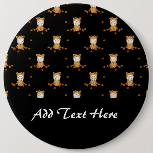 Bóton Redondo 15.24cm Padrões de outono de Bebês em queda de folhas