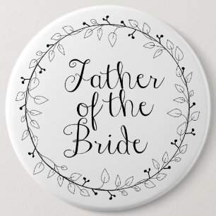 Bóton Redondo 15.24cm Pai dos nomes de etiqueta do casamento da noiva