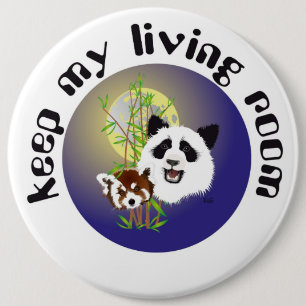 Bóton Redondo 15.24cm Panda encontro Button