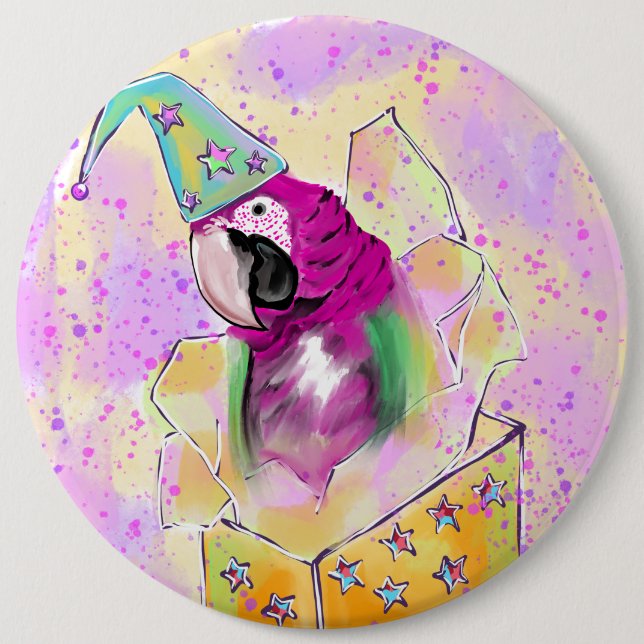 Bóton Redondo 15.24cm Papagaio (Frente)