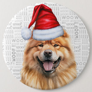 Bóton Redondo 15.24cm Papais noeis de Holiday Chow Cão no Pais
