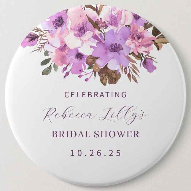 Bóton Redondo 15.24cm Papel Floral Elegante (Frente)