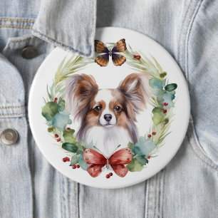 Bóton Redondo 15.24cm Papillon Christmas Wreath Festivo Pup