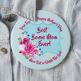 Bóton Redondo 15.24cm Passo Dia de as mães Bônus Mãe Alterar Texto Colos