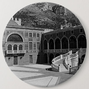 Bóton Redondo 15.24cm Pátio do palácio do Principado Mônaco vintage
