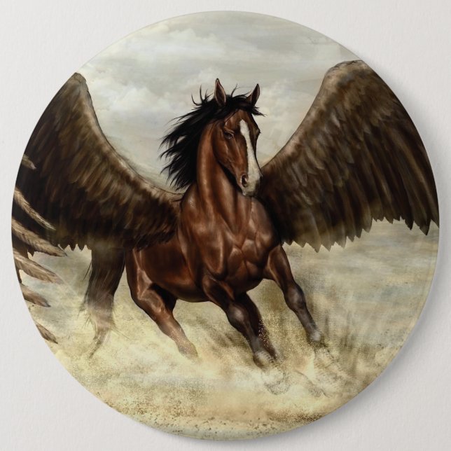 Bóton Redondo 15.24cm Pegasus na asa (Frente)