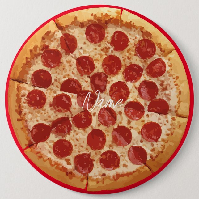 Bóton Redondo 15.24cm Pepperoni Pizza Thunder_Cove (Frente)