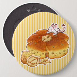 Bóton Redondo 15.24cm Pequeno Gato e Pão de Noz