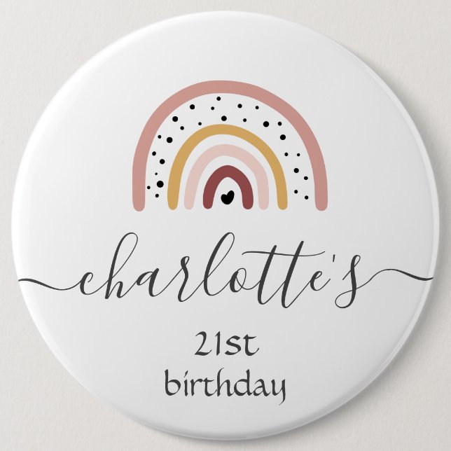Bóton Redondo 15.24cm Personalizar crachá - Salmão do Arco-Íris (Frente)