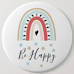 Bóton Redondo 15.24cm Personalizar Emblema - Arco-íris, Corações e Estre