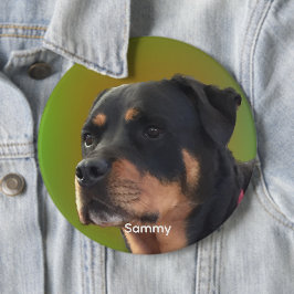 Bóton Redondo 15.24cm Personalize com sua foto ou o Rottweiler e o nome