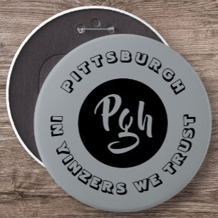 Bóton Redondo 15.24cm Pgh Yinzer Coletor Vintage Snap Metal