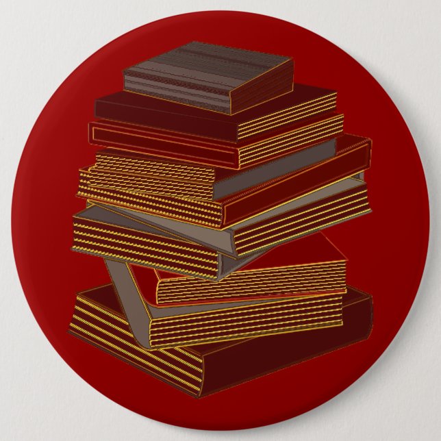 Bóton Redondo 15.24cm Pilha de livros - BrownGrey (Frente)