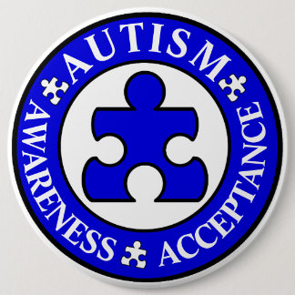 Bóton Redondo 15.24cm Pin da aceitação da consciência do autismo