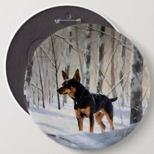 Bóton Redondo 15.24cm Pinscher Miniatura Deixe Nevar Natal
