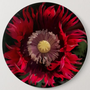 Bóton Redondo 15.24cm Pintor de papoila selvagem