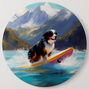 Bóton Redondo 15.24cm Pintura de surfe na praia de Bernese