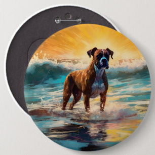Bóton Redondo 15.24cm Pintura de surfe na praia do Boxer