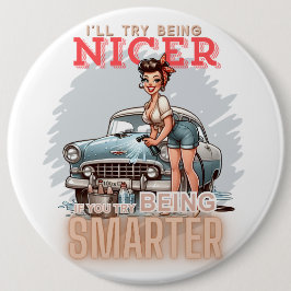 Bóton Redondo 15.24cm Pinup Lady Vintage COLOSSAL Pinos de fotos de 6 po