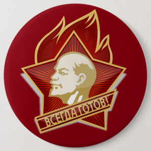 Bóton Redondo 15.24cm Pioneers Pin Button feat. Lenin