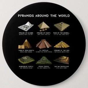 Bóton Redondo 15.24cm Pirâmides das civilizações da arqueologia do mu