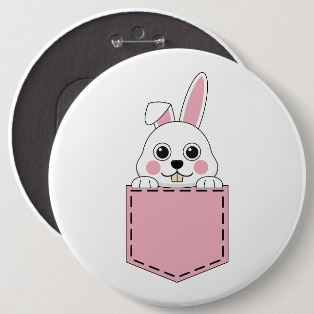Bóton Redondo 15.24cm Pocket Pet Bunny (Frente & Verso)