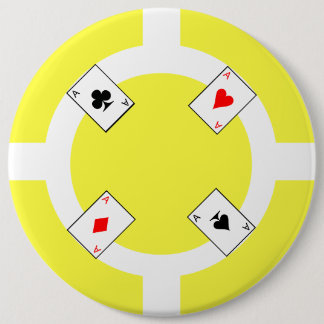 Bóton Redondo 15.24cm Poker Chip - Amarelo