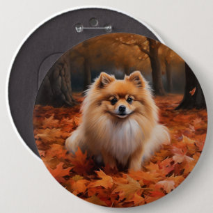 Bóton Redondo 15.24cm Pomerânia na Queda de Folhas de Outono Inspira