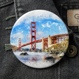 Bóton Redondo 15.24cm Ponte Golden Gate Pastel em São Francisco